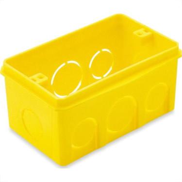 Imagem de Caixinha Luz Amarela Pvc 4X2 Brascom - Kit C/100 Unidades