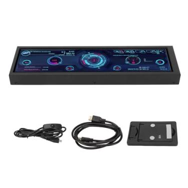 Imagem de IPS de 8,8 Polegadas Exibir CPU GPU SSD Dados Monitor do Chassi Sub Screen 1920x480 Interface Multimídia de Alta Definição para