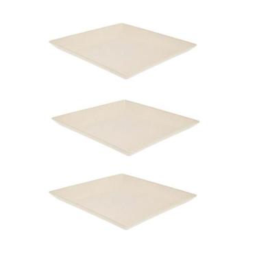 Imagem de 3un Petisqueira prato quadrado 24x24cm ecológico Marfim - evo