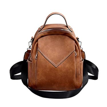 Imagem de Mochila de couro PU de cor sólida para mulheres moda feminina mochila pequena para escola adolescentes meninas