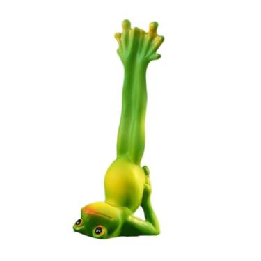 Imagem de WeiLaiKeQi Resina estatueta ioga sapo estátua artesanato decoração presente de animal escultura de animais para o quarto de sala de estar para sala de estar, Style D