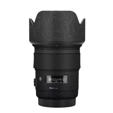 Imagem de Lente Skin Camera Vinly Wrap Flim para Sigma 50 mm F1.4 DG HSM Art Apto para Canon Mount Camera Adesivo Decorativo de Corpo Inteiro Decalque 1:1.4 50 1.4 (Preto Circuito)