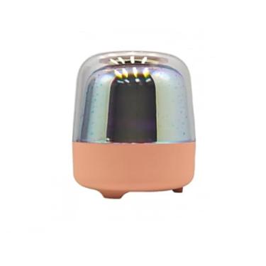 Imagem de Caixa de Som Bluetooth Portátil, LED RGB 3D, 5W, Bateria 1200mAh, Luminária Touch (Rosa)