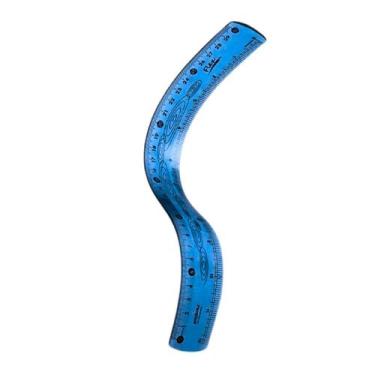 Imagem de Régua Escolar Flexível 30cm Colorida Azul - Waleu