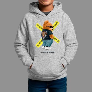 Imagem de Moletom Canguru Infanto Juvenil Algodão Moda De Rua Inverno Blusa De F