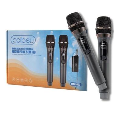 Imagem de Microfone Sem Fio Duplo Dinâmico Alta Qualidade Profissional - Coibeu