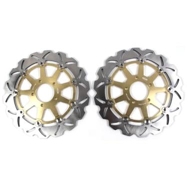 Imagem de 1 par de discos de freio dianteiros flutuantes de rotores compatíveis com Suzuki GSXR 600 197-2003, GSXR 750 1996-2003, GSXR 1000 2001-2002, GSX1400 2002-2007, peças de acessórios de motocicleta