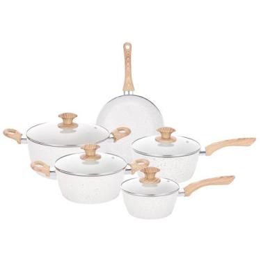 Imagem de Jogo De Panelas Indução 5 Peças Travertino Vanilla Class Home