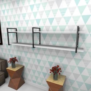 Imagem de Estante estilo industrial sala aço cor preto 180x30x40cm (C)x(L)x(A) c