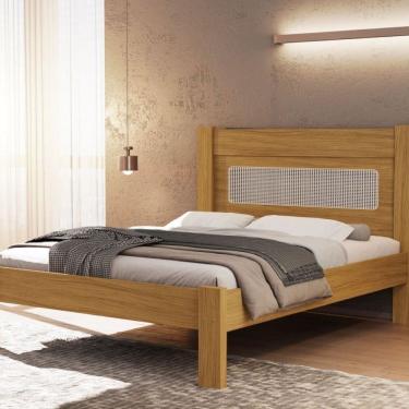 Imagem de Cama Casal para Quarto 100% MDF 145x117x199cm Marrom