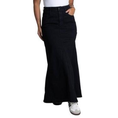 Imagem de Saia Sarja Sawary Midi - 279429 - Preta 46-Feminino