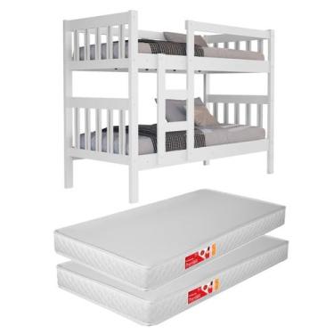 Imagem de Beliche Solteiro Com 2 Colchão D20 Incluso 188x88 Para Adulto ou Adole