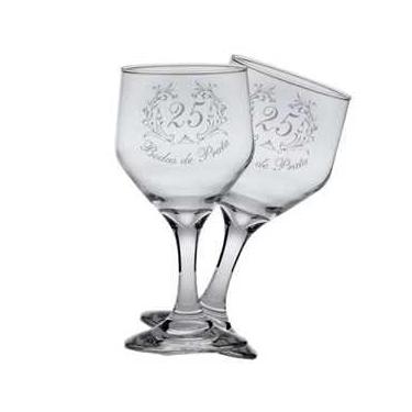 Imagem de Par De Taças Vinho Bodas De Prata 2 Peças