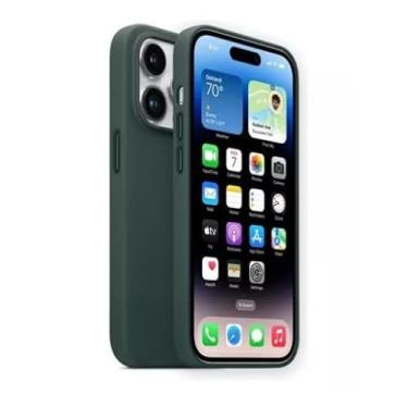 Imagem de Capinha Couro Premium Compatível com iPhone 11 a 16 promax com induçao MAGNETICA (verde, 15 promax)