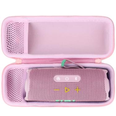 Imagem de Lebakort Capa Rígida Compatível com Alto-Falante JBL Flip 6, 5 e 4 Impermeável Portátil Bluetooth Sem Fio (Capa Rosa)