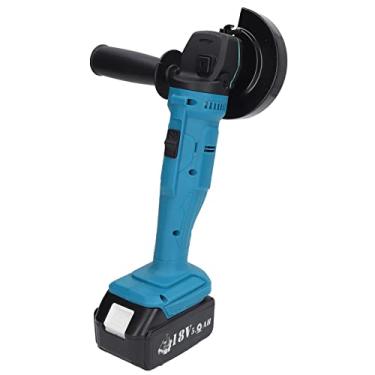 Imagem de Esmerilhadeira angular sem fio, moedor sem fio potente de 10.000 RPM com alça antiderrapante, ferramenta de rebarbadora angular para roda de moagem de 10 cm para polimento de corte de madeira e metal