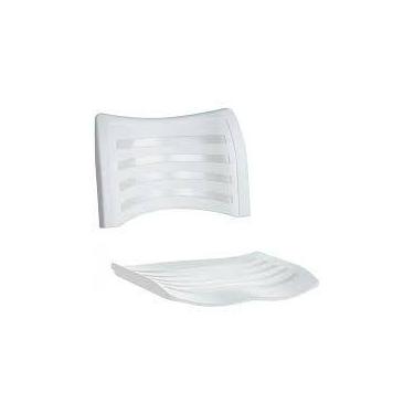 Imagem de Conjunto assento e encosto plastico Branca branco TURIM - PopMov
