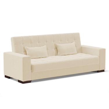 Imagem de Sofá Cama 02 Lugares Lisboa Linho - D'Rossi Cor A19 Bege