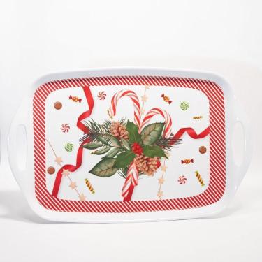 Imagem de Bandeja Decoração De Natal Retangular Em Melamina 43cm