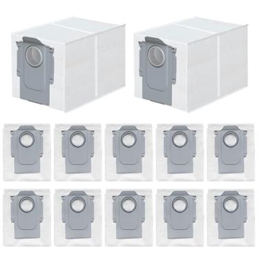 Imagem de Pacote com 12 sacos de pó para Roborock Q Revo/Qrevo S/Slim/Qrevo Pro/Qrevo MaxV/Qrevo Master/Qrevo Plus/Qrevo Curv, S8 Max/S8 MaxV Ultra, Saros 10R/10 sacos de pó descartáveis a vácuo de substituição
