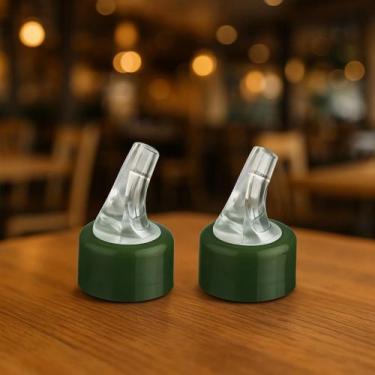 Imagem de 2 Bico Dosador Para Azeite e vinagre 30 Mm Salada 2x1 - Spartan, Verde
