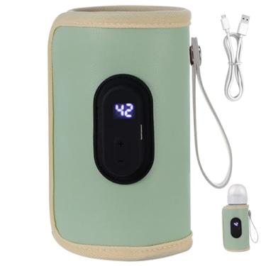 Imagem de Aquecedor de mamadeiras portátil portátil aquecedor de mamadeira 18 W aquecimento rápido aquecedor de mamadeira temperatura ajustável USB aquecedor de mamadeira para casa família verde