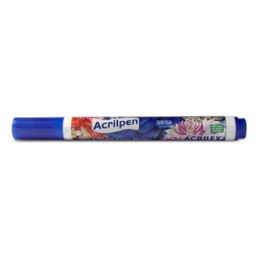 Imagem de Caneta Para Tecido Acrilpen - 503 Azul Celeste Acrilex - Pintura Permanente e Personalização É Ideal Para Personalizar E Detalhar Seus Projetos De Tecido Com Precisão E Durabilidade