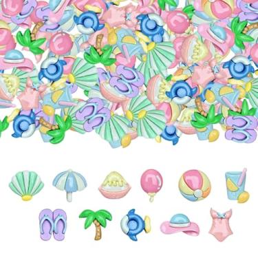 Imagem de Conjunto fofo de 55 peças de pingentes de geleca de 11 estilos Havaí mini amuletos de resina misturada a granel ornamento de resina flatback artesanato para scrapbooking de verão fazer joias