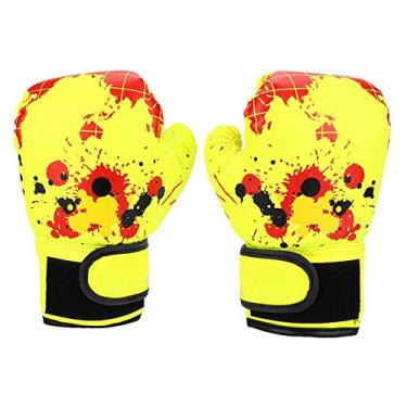 Imagem de Luvas de boxe para crianças luvas de boxe para crianças luvas de luta de luvas infantis boxe de boxe treinamento crianças resistentes duráveis ​​de gancho de gancho de gancho de (Amarelo)