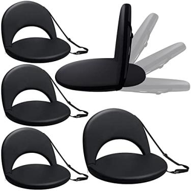 Imagem de Geetery Assentos dobráveis de estádio para arquibancadas com suporte para as costas e almofada Cadeira de estádio acolchoada ampla cadeira de chão dobrável para eventos esportivos, acampamento, praia,