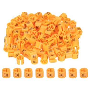 Imagem de PATIKIL 120 peças de marcadores de cabide de roupas, etiquetas de tamanho 3GG servem para haste de 3 mm, clipes de cabide de tamanho de vestuário, etiqueta de codificação de cores para cabides de