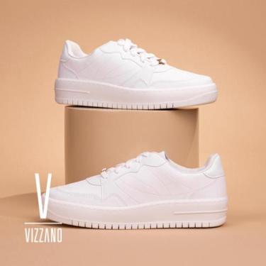 Imagem de Tênis Casual Feminino Vizzano Plataforma Alta Conforto Original, Branc