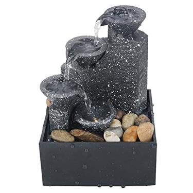 Imagem de Alipis Fonte De Mesa Em Cascata: Fonte De Água Interna Alimentada Por Bateria - Decoração De Mesa Com Água Corrente Para Escritório Sala De Estar Quarto