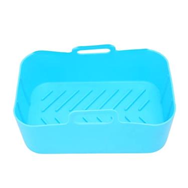 Imagem de Cesta de silicone para fritadeira, cesta de forno para fritadeira, panela de silicone, cesta de forro reutilizável antiaderente, substituição DZ201 Foodi 8QT (azul)