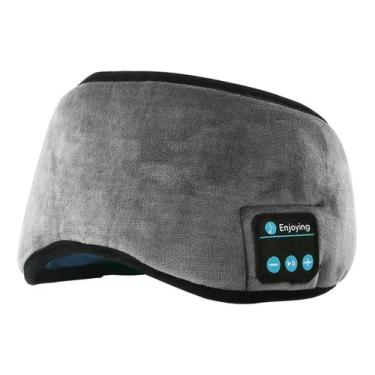 Imagem de Máscara de Dormir Bluetooth 5.0, Tecido Respirável 95% Algodão, 10h de Bateria, Ideal para Viagem e Insônia, Cinza