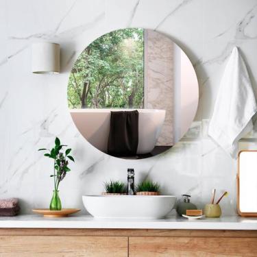 Imagem de Espelho Decorativo Redondo Prata - Inove Papéis de Parede