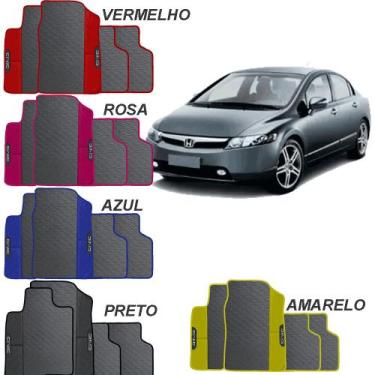 Imagem de Lindo jogo tapete 4 peças carro automotivo  na cor vermelho  honda civ