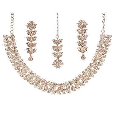 Imagem de Touchstone Hollywood Glamour cristais brancos motivo paisley grand jewelry colar em tom antigo para mulheres, Strass