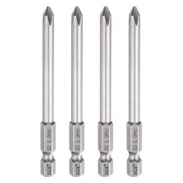 Imagem de HARFINGTON 4 peças de chave de fenda Phillips número 1 PH1 haste sextavada de 1/10.2 cm 3,15" (80 mm) de comprimento 0,5 cm broca magnética de cabeça cruzada S2 chave de fenda industrial de aço para