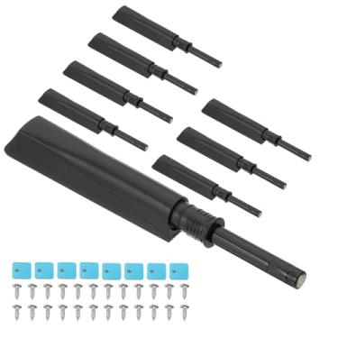 Imagem de PATIKIL Trava magnética de empurrar, 8 peças, trava de porta de empurrar para abrir, ferragens de armário, fecho, fecho, fecho, gaveta, cozinha, guarda-roupa, fecho, preto