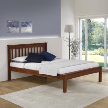 Imagem de Cama Casal Inglesa em Madeira Maciça Mv Outlet, Mogno