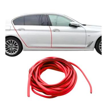 Imagem de Borracha Proteção Porta Kwid Uno Gol HB20 Onix Argo Vermelho - Car Shi