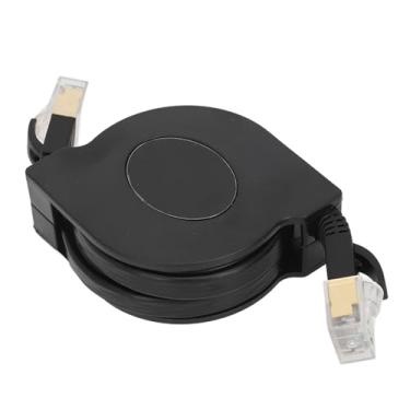 Imagem de Largura de Banda de 10 Gbps 600 MHZ, Cabo Cat7 Retrátil, Rede Ethernet Plana de Cobre Portátil, Patch Cord de Alta Velocidade de 1,5 Metros, Caixa de Junção Integrada, Cobre, PVC