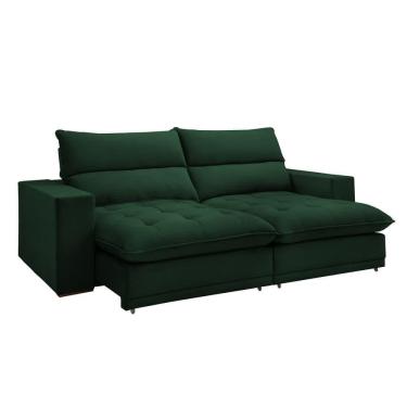 Imagem de Sofá Retrátil E Reclinável Martinho Veludo Verde 2,10m