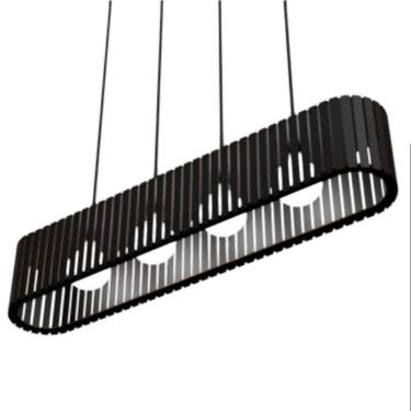 Imagem de Luminária Pendente Centauro Modelo Ripado Preta