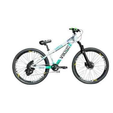Imagem de Bicicleta Viking Branco Verde Aro 26 Câmbio Shimano 1x8 cassete Freio Hidraulico