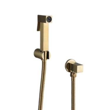 Imagem de Ducha Higiênica Luxo Quadrada Dourada/gold - MONTELAR, Ducha Higiênica