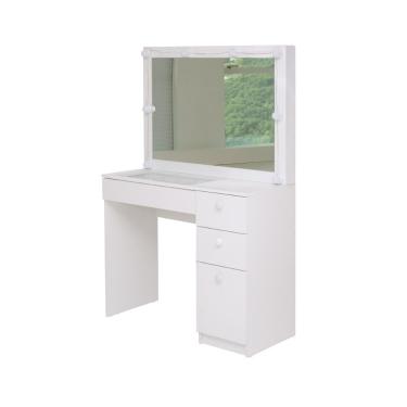 Imagem de Penteadeira Ditália com Tampo ce Vidro + Kit Luz PE-120 Branca