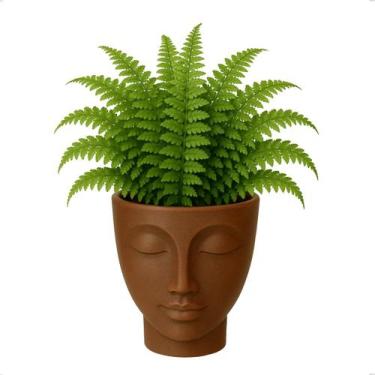 Imagem de Vaso Decorativo Face Rosto Cabeça Mulher 17cm 2,19L Café Imperial Marr