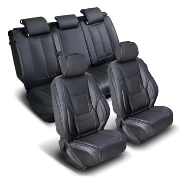 Imagem de Coverland Capas de assento de carro personalizadas compatíveis com Outback, CR-V, Tucson, Crosstrek - Protetor de ajuste personalizado à prova d'água de espuma viscoelástica antiderrapante de couro